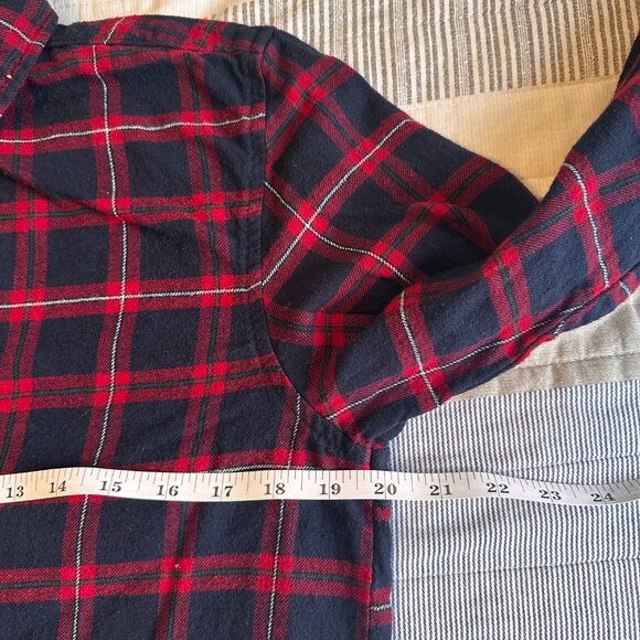 Alphar One Casual Button Down Mens Medium Red Plaid Rugged Flannel Shirt - Picture 4 of 5